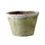 Terracotta small plant pot with stone and mossy green colour
