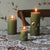 Medium Pillar Candle - Olive Green